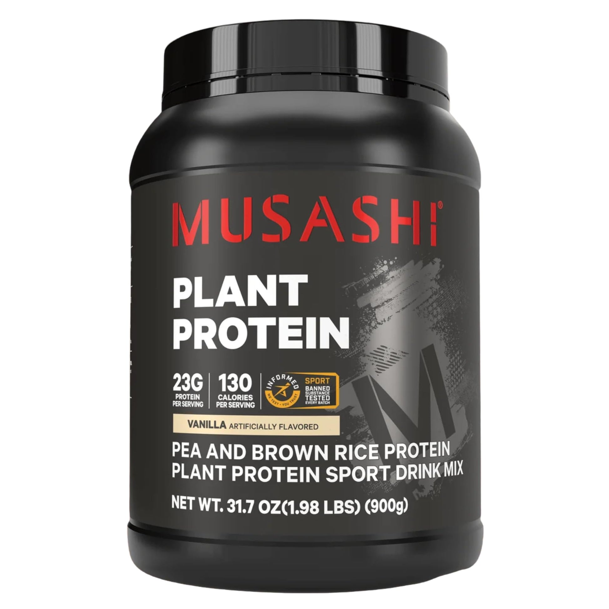 Musashi Plant Protein Powder Vanilla, 900g (1.98 lb)