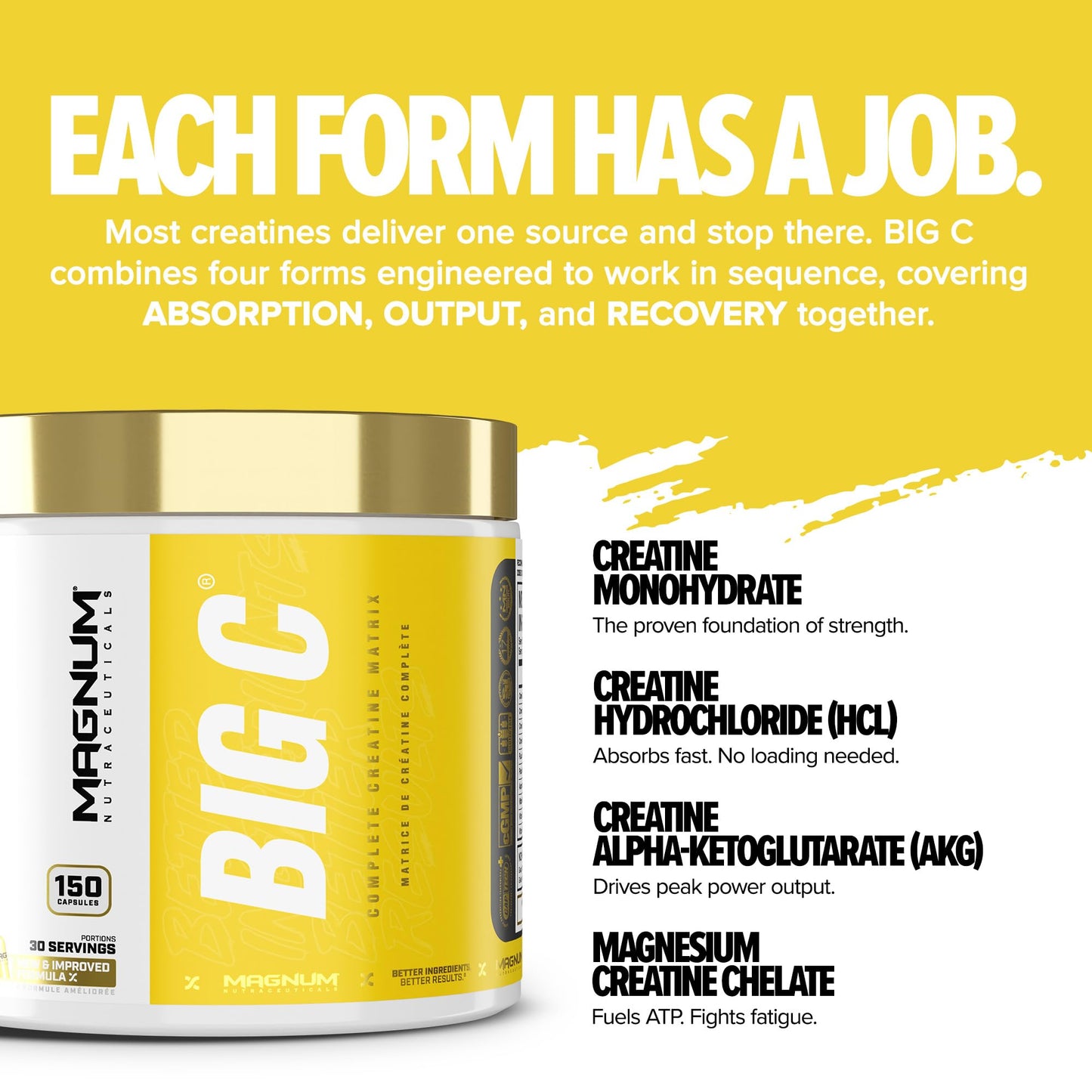 Magnum Big C Creatine Matrix Capsules, 150 Capsules