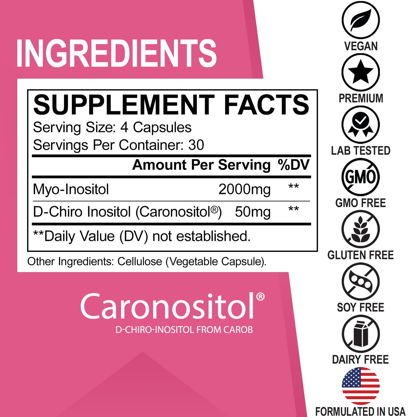 DR. BO Myo-Inositol & D-Chiro Inositol Supplement 40:1 Ratio Capsules, 120 Count