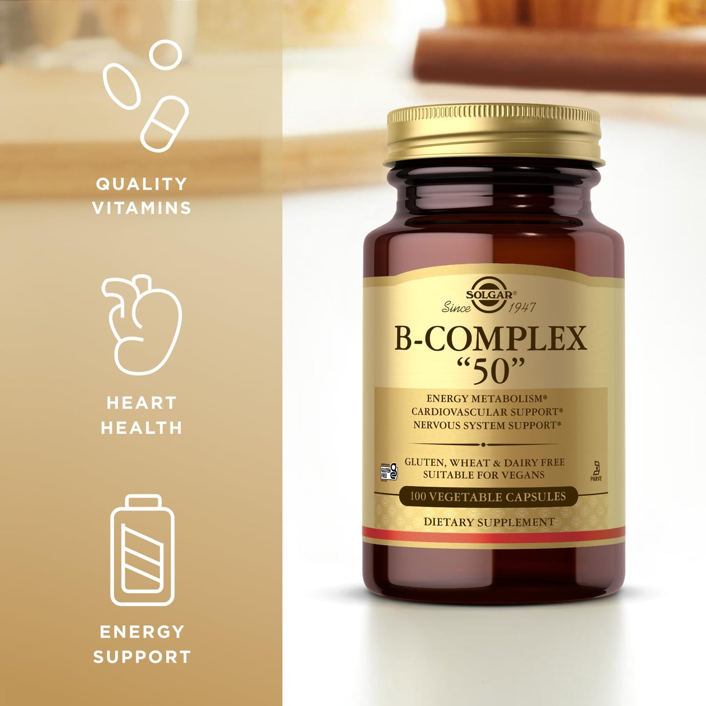Solgar B-Complex 50 Capsules, 100 Count