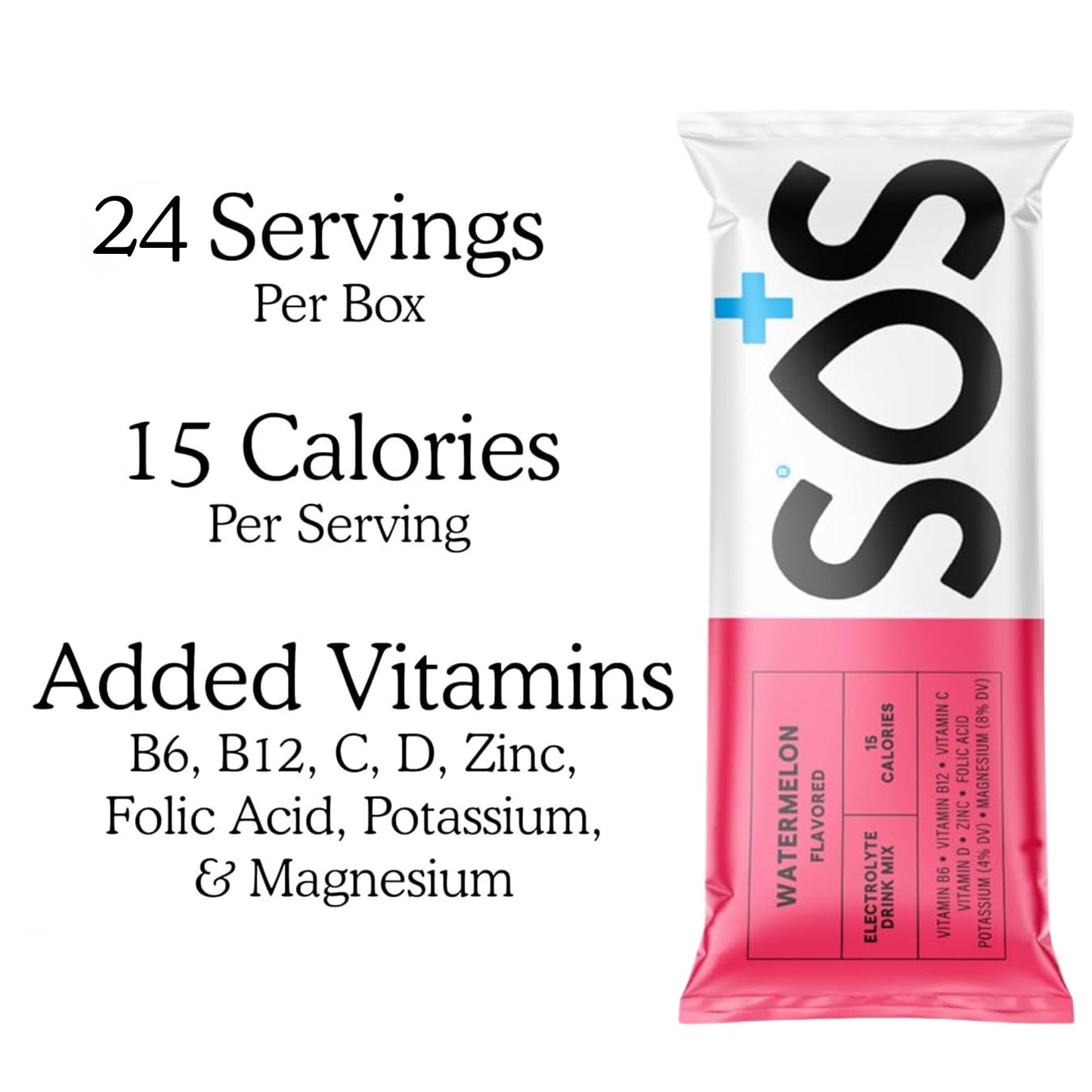 SOS Hydration Electrolyte Powder Packets, 5.5 oz (Pack of 24)