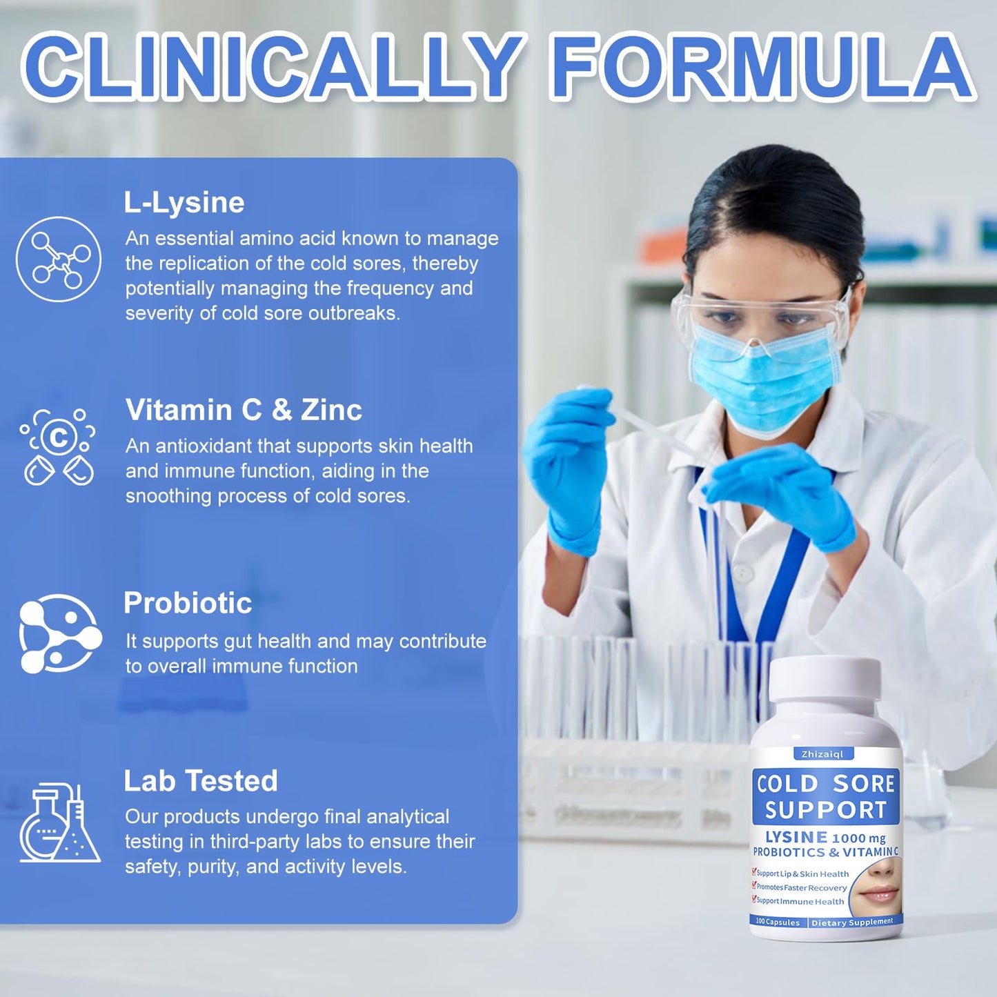 Zhizaiql Lysine Capsule, 100 Capsules