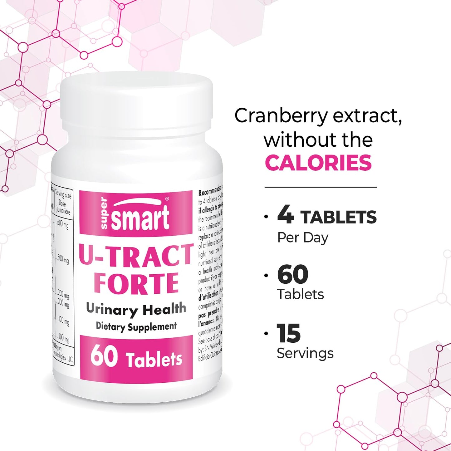 Supersmart U-Tract Forte with D-Mannose & Bromelain 60 Tablets