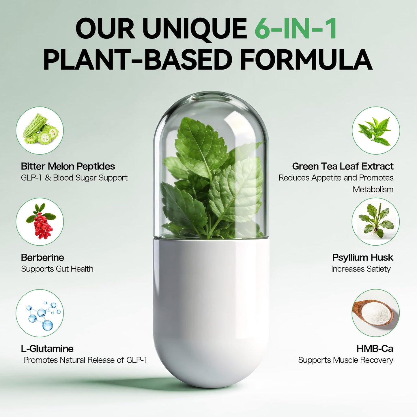 InviGuard 6-in-1 GLP-1 Supplement for Weight Loss, Gut Health & Energy, 60 Capsules