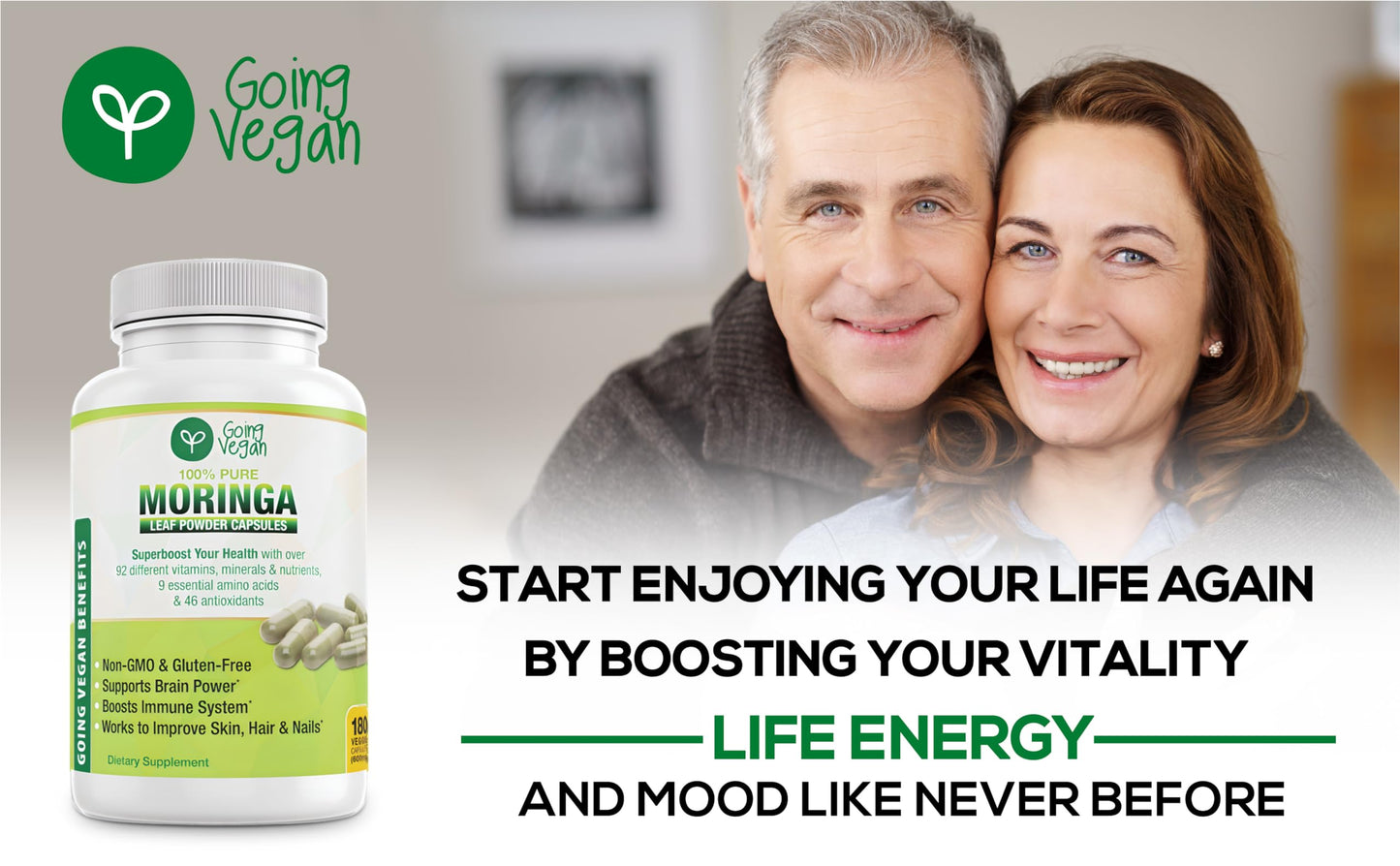 Going Vegan Moringa Capsules 180 Capsules
