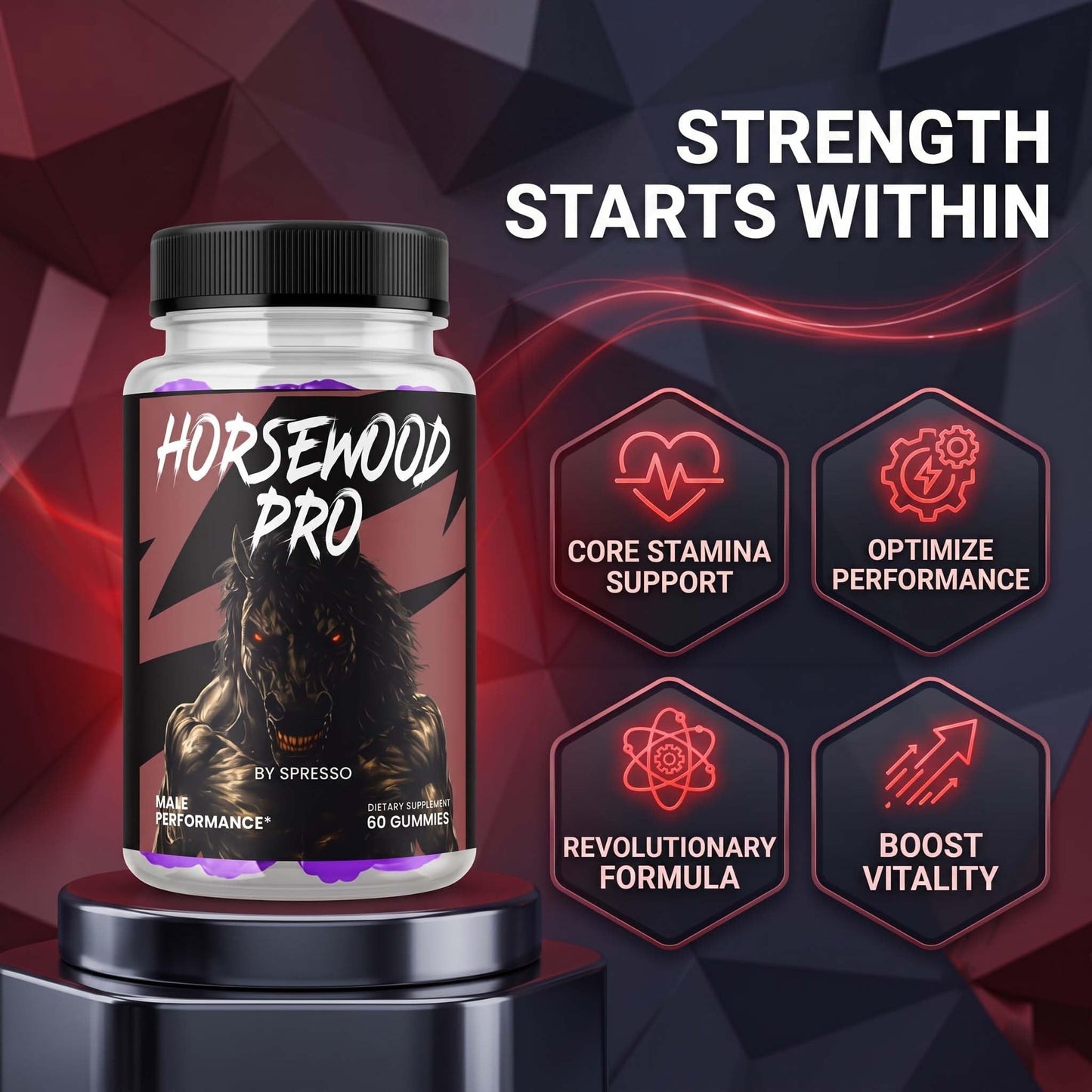 SPRESSO HorseWood Official HorseWood for Daily Wellness Gummies, 300 Gummies