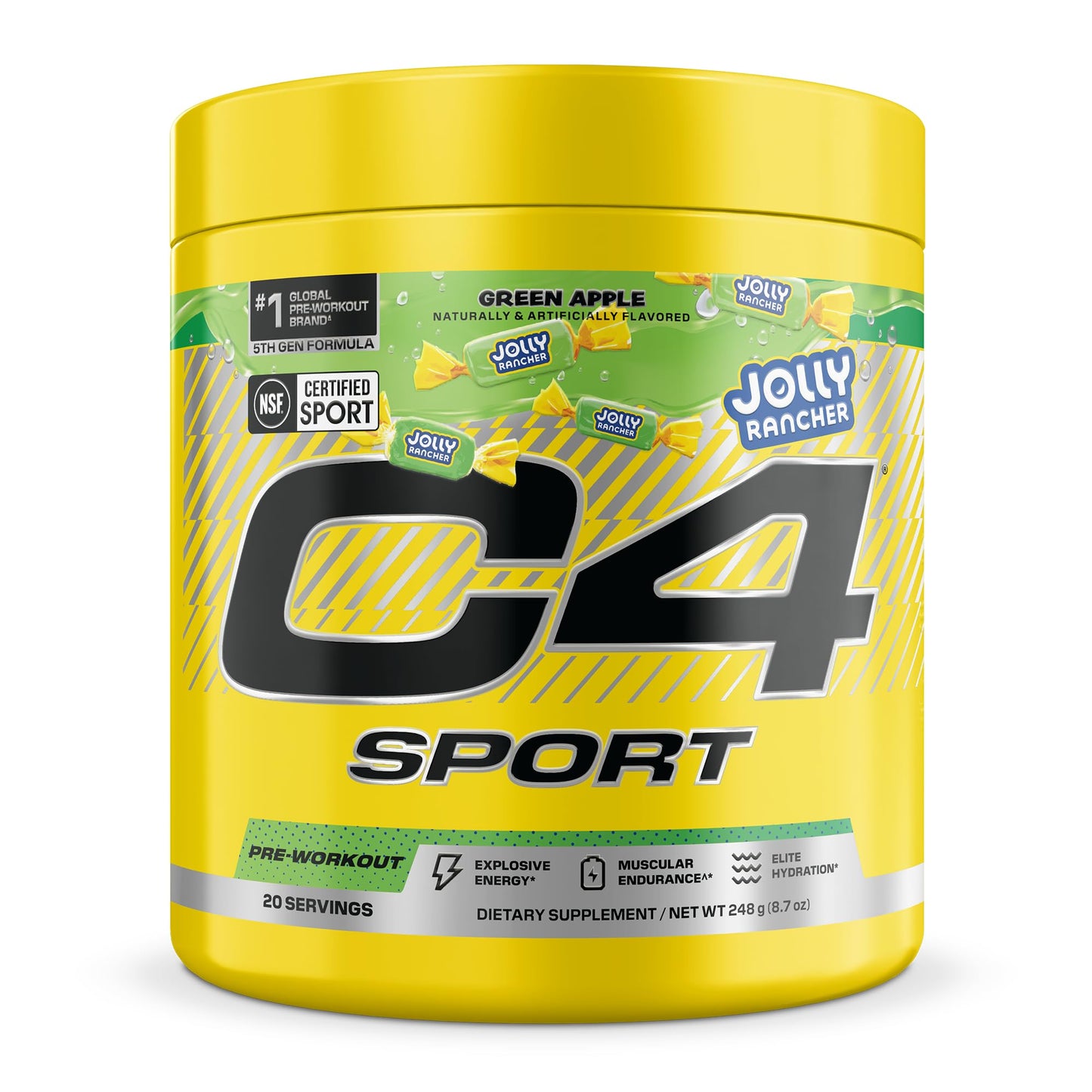 C4 Sport Pre Workout Powder - Jolly Rancher Green Apple, 8.75 Ounce