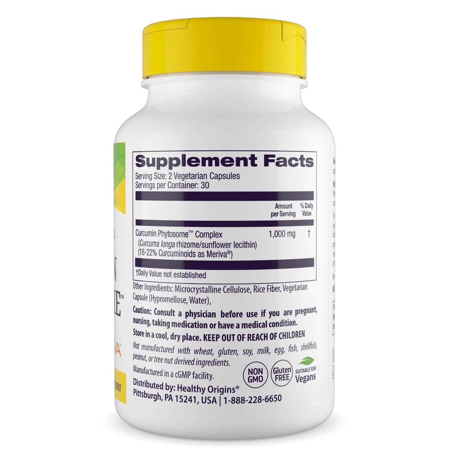 Healthy Origins Curcumin Phytosome 500 mg Capsules, 60 Count