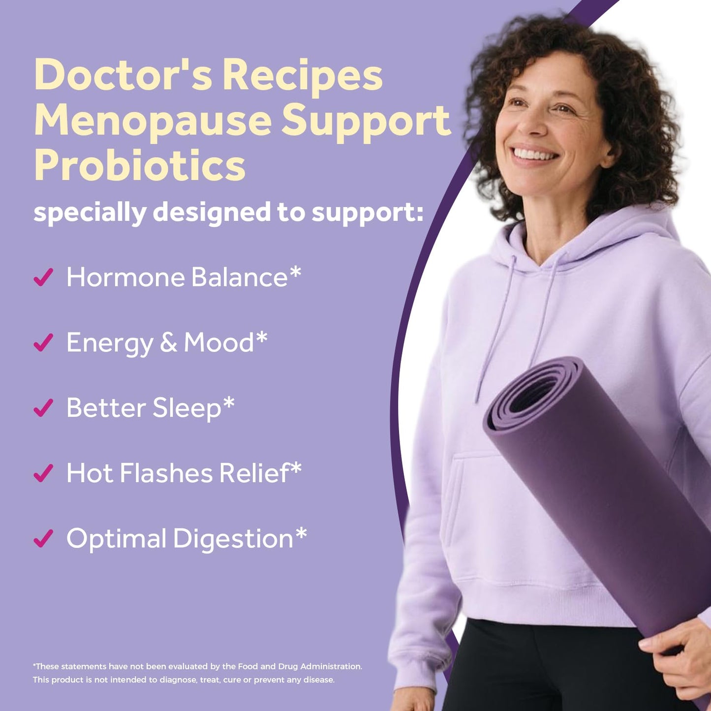 Doctor's Recipes Menopause Probiotics 150 Billion CFU Capsules, 60 Count