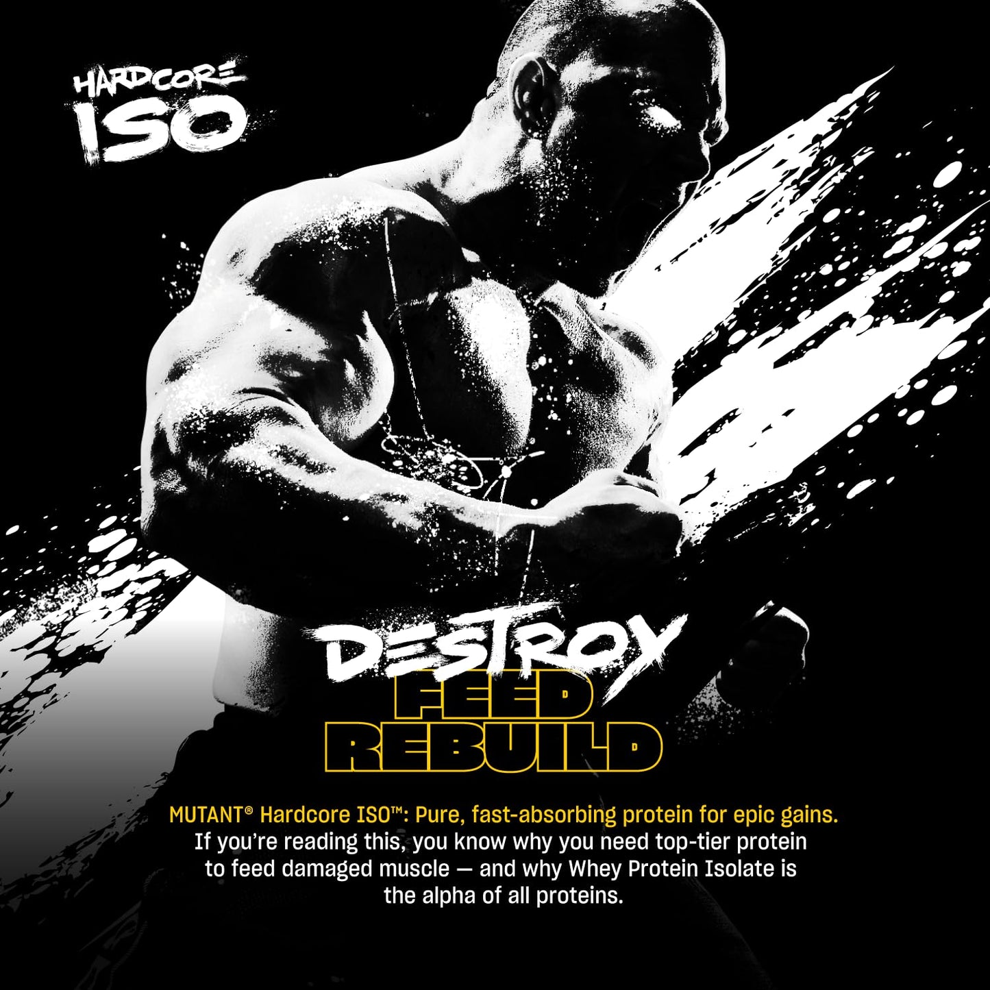 Mutant Hardcore ISO Whey Protein Isolate Powder, Vanilla Ice Cream, 1.6 lb (25.6 oz)