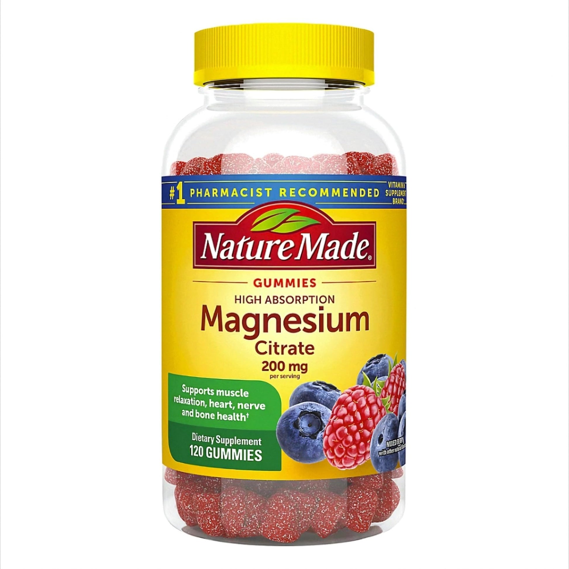 Nature Made High Absorption Magnesium Citrate 200 mg Gummies, 120 Count