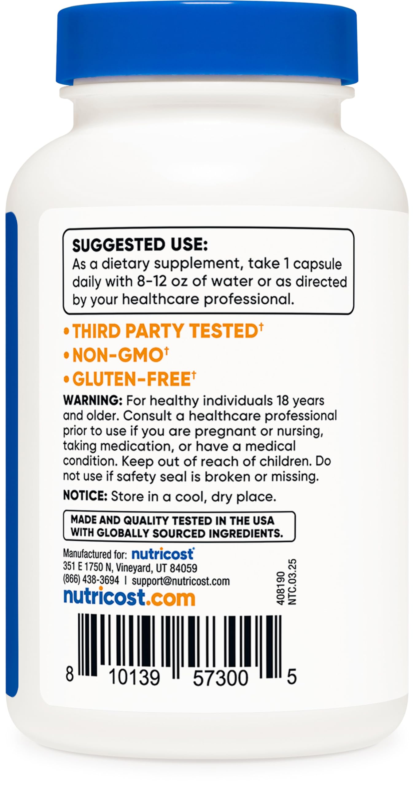 Nutricost Zinc Picolinate 50mg Capsule, 240 Capsules