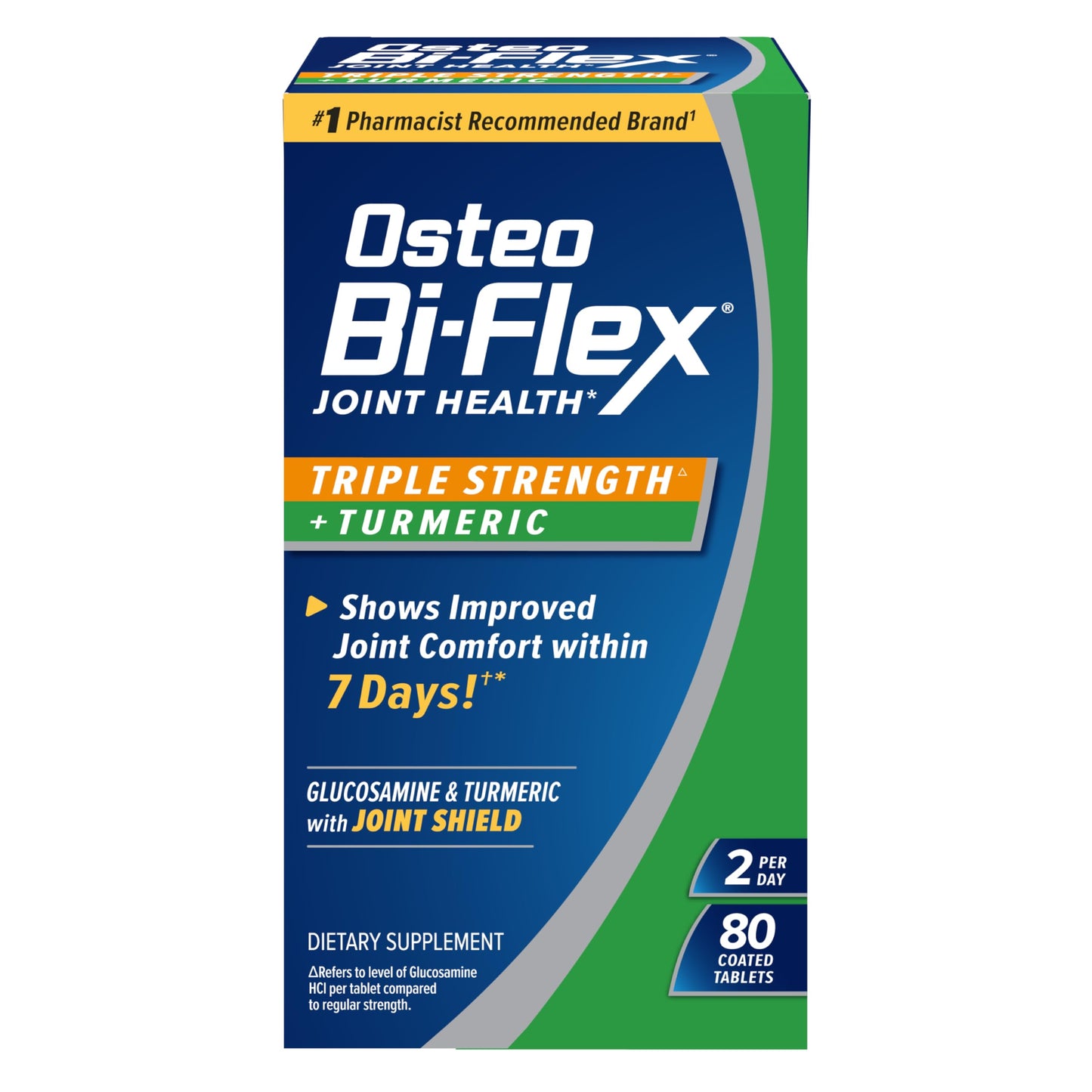 Osteo Bi-Flex Triple Strength Glucosamine Supplement with Turmeric Extract Tablet 80 Count