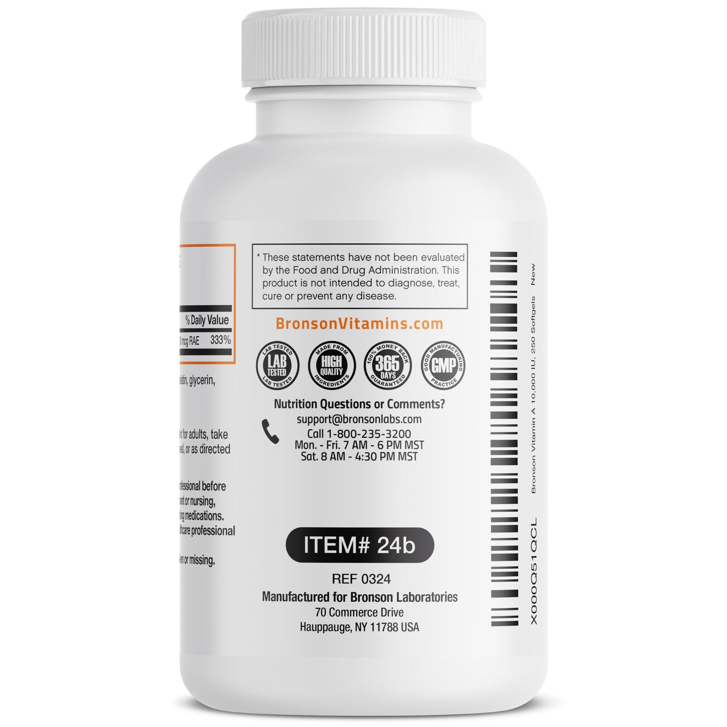 Bronson Vitamin A 10,000 IU Healthy Vision and Immune Support, 250 Softgels