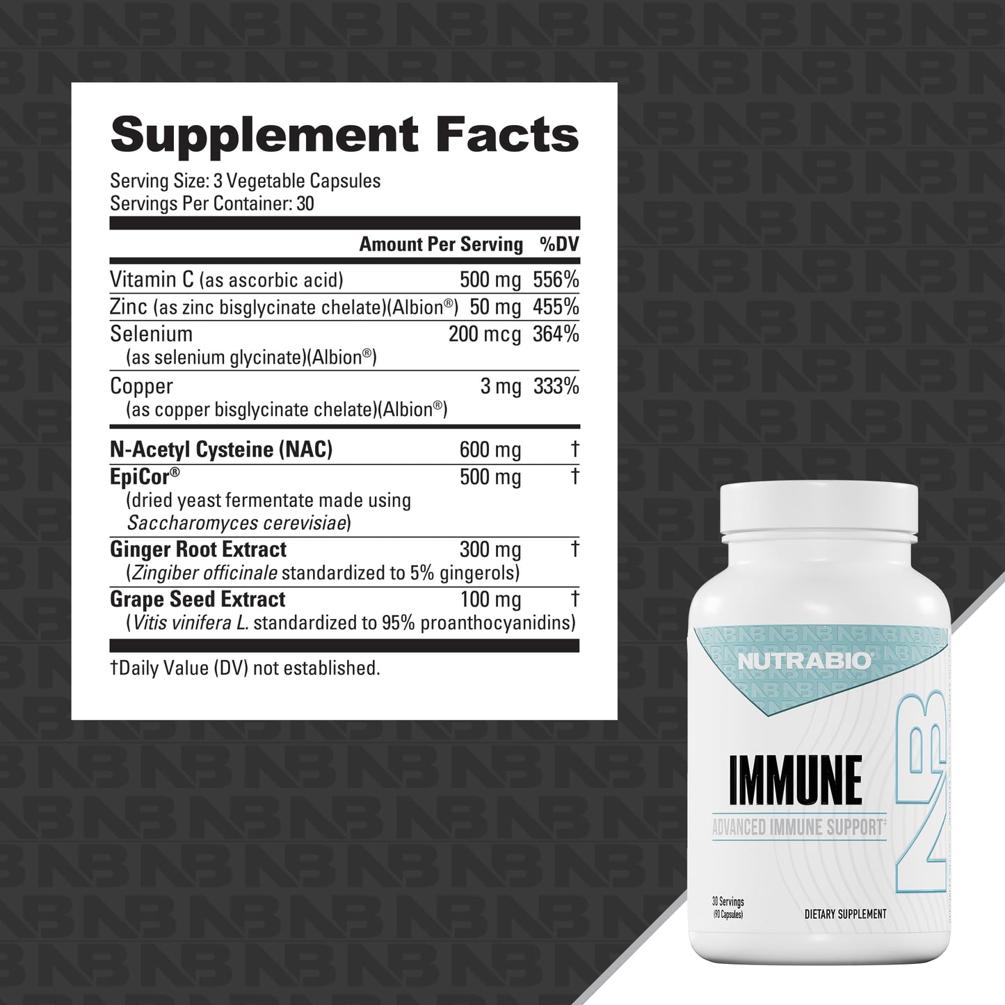 NutraBio Immune Support Supplement with EpiCor 90 Capsules