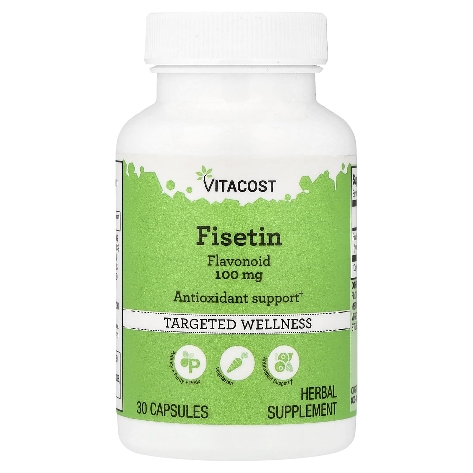 Vitacost Fisetin Flavonoid 100 mg Capsules, 30 Count