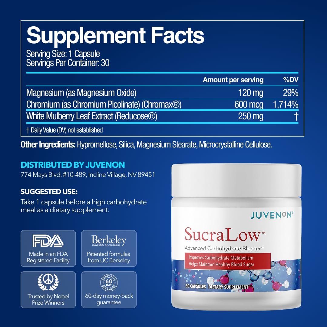 Juvenon SucraLow Advanced Carb Blocker Capsule, 30 Capsules