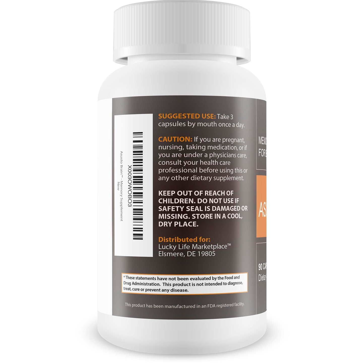 Generic Asusto Memory Supplement for Brain Capsule 90 Count