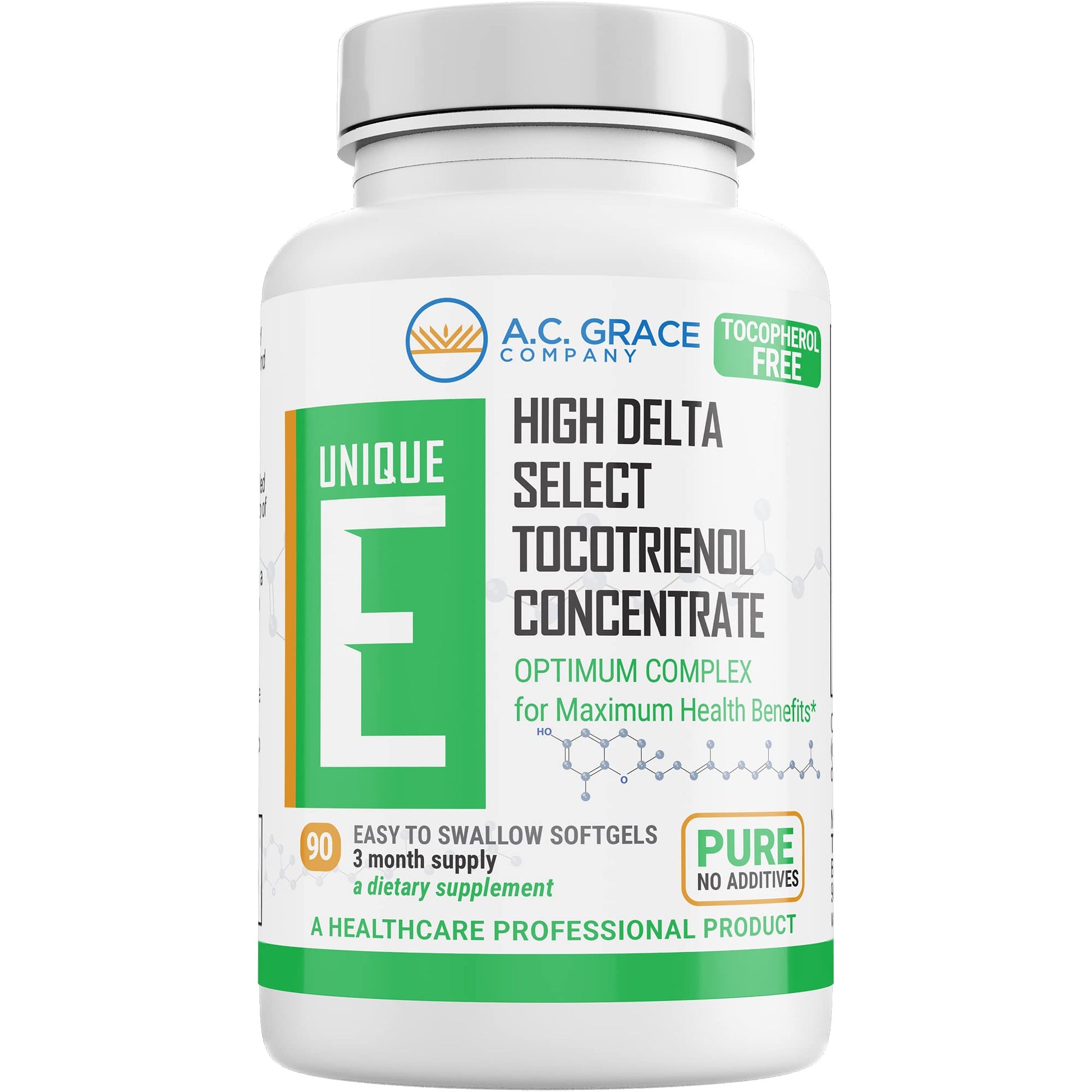 UNIQUE E Tocotrienols - Tocopherol Free Softgels, 90 Count