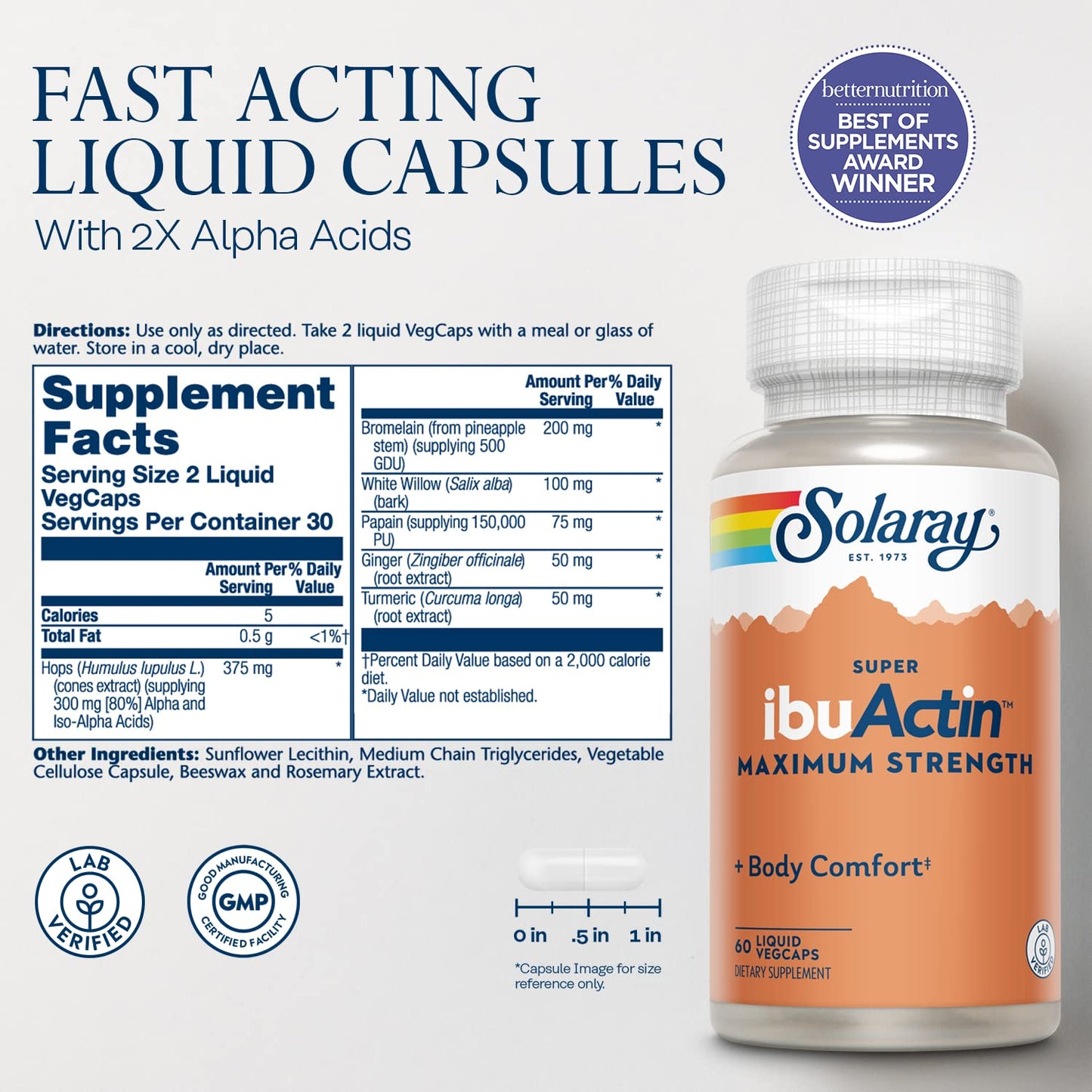 Solaray Super IbuActin 60 Capsules