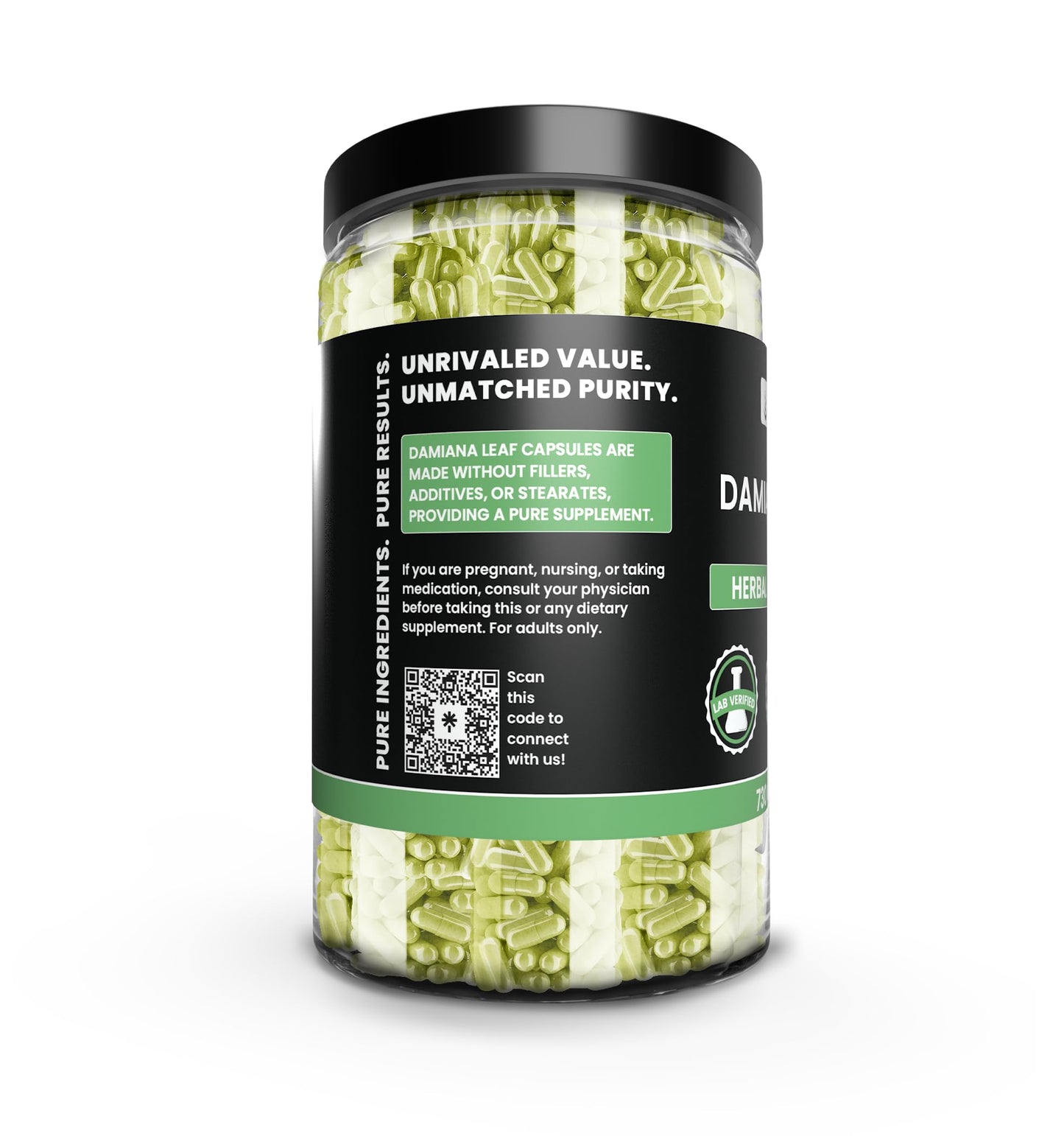 Pure Organic Ingredients Damiana Leaf 730 Capsules