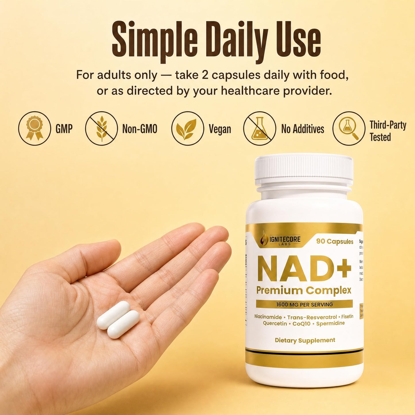 IgniteCore Labs NAD+ Premium Complex 1600mg 90 Capsules
