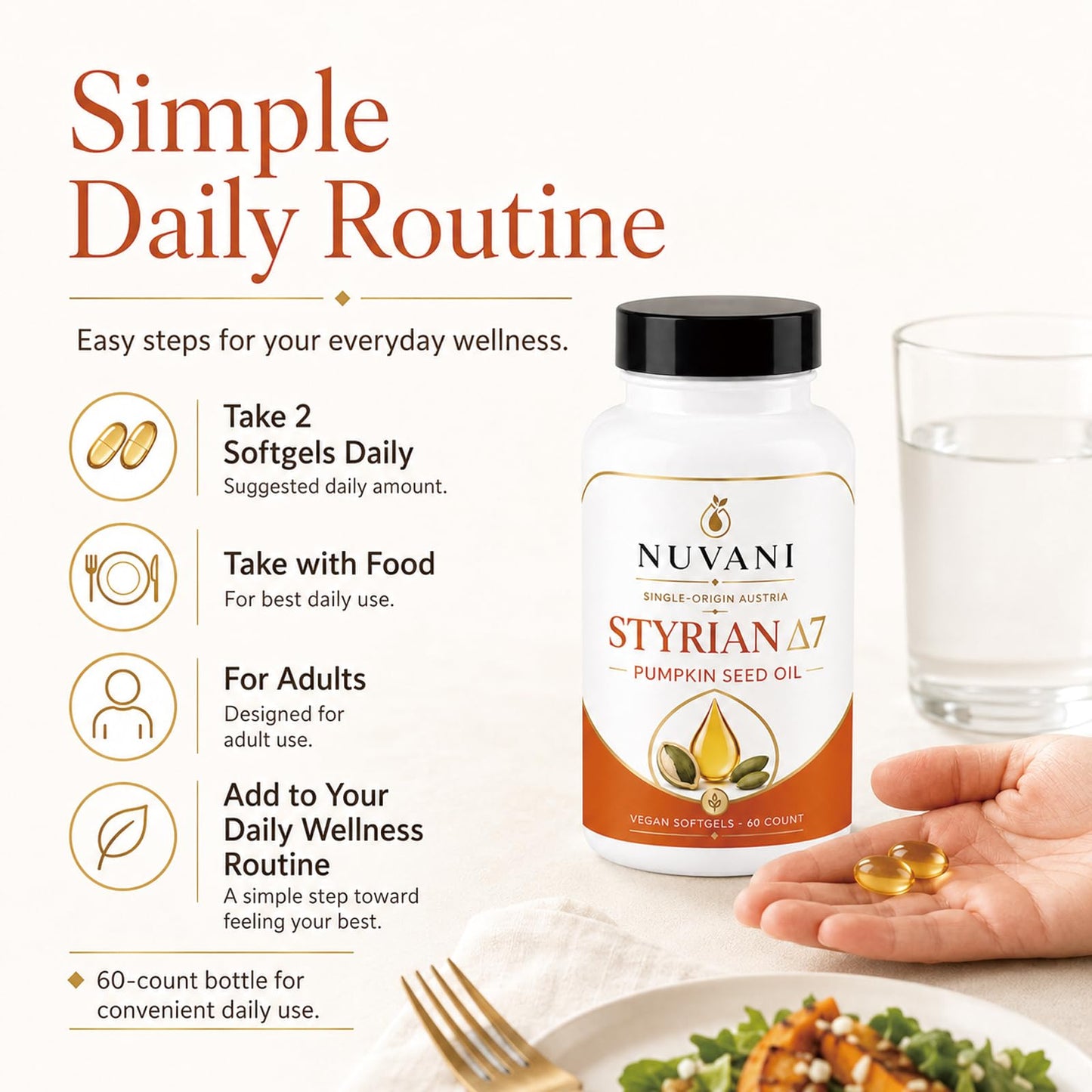 Talina Nuvani Pumpkin Seed Oil Softgels 60