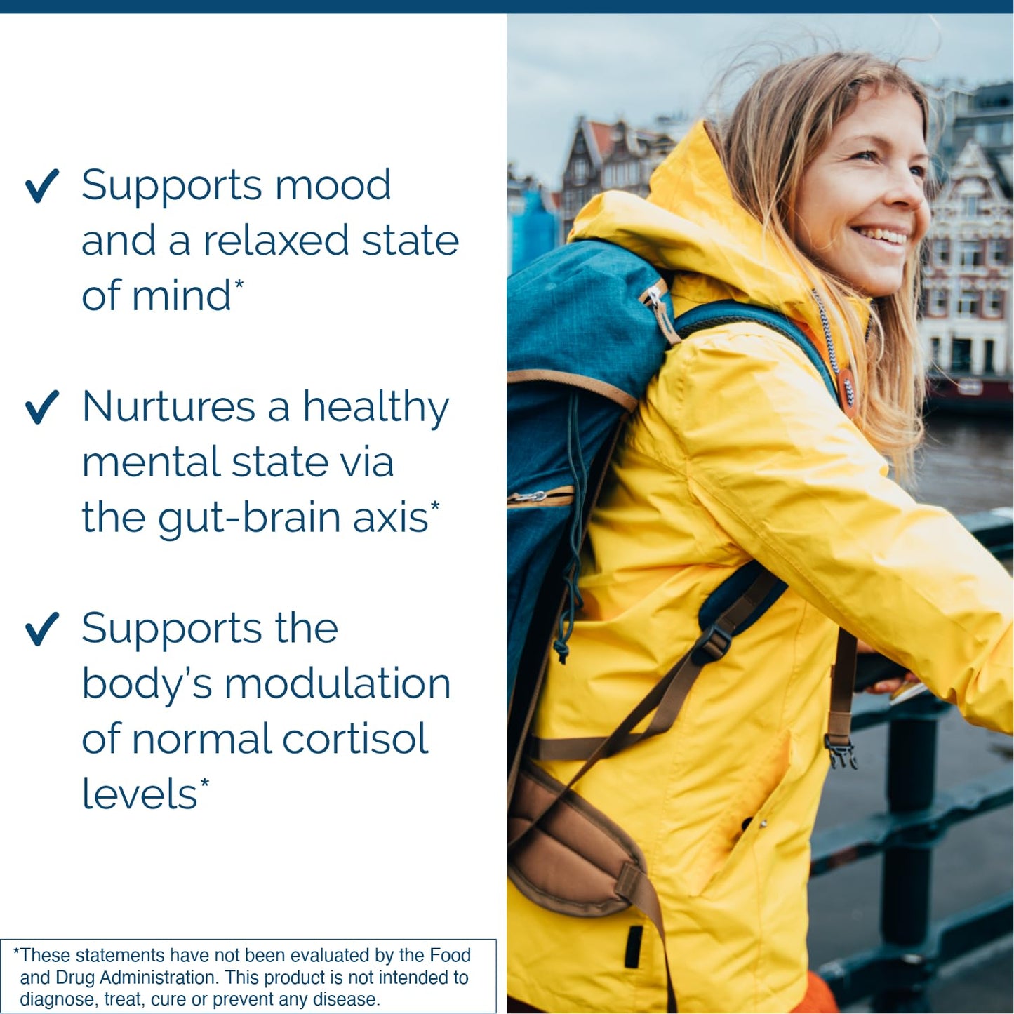 Researched Nutritionals AnxiaEase - Stress, Cortisol Management & Mood Support Supplement with Botanicals, Vitamin B6, Magnesium & Psychobiotic Probiotic Strains, 120 Capsules