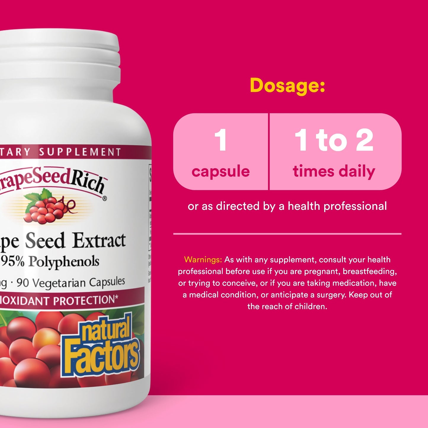 Natural Factors GrapeSeedRich Grape Seed Extract Capsule 90 Count