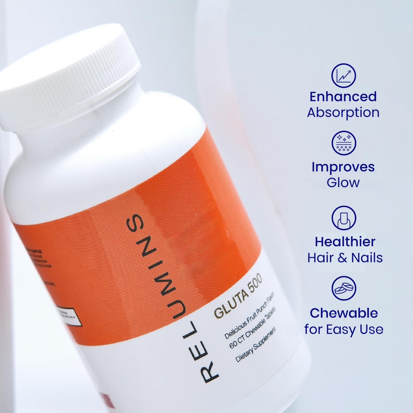 Relumins Gluta 500 Chewable Tablets, 60 Tablets