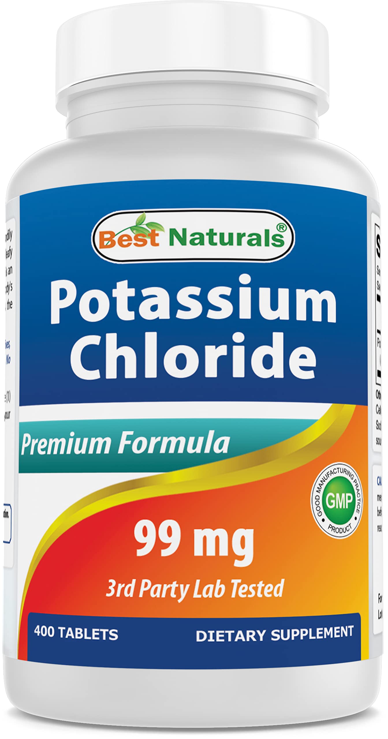 Best Naturals Potassium Chloride Supplement 99mg Tablets, 400 Count