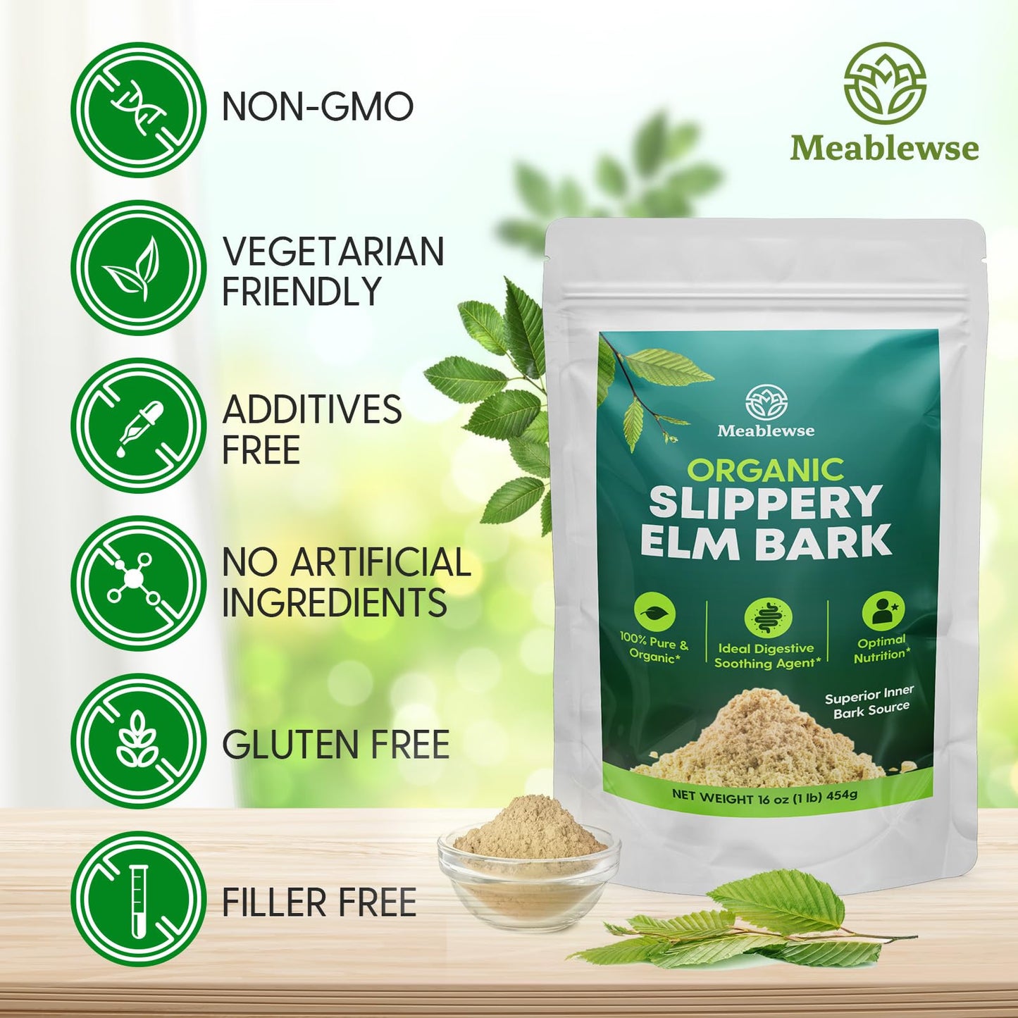 Meablewse Slippery Elm Powder, 32 oz