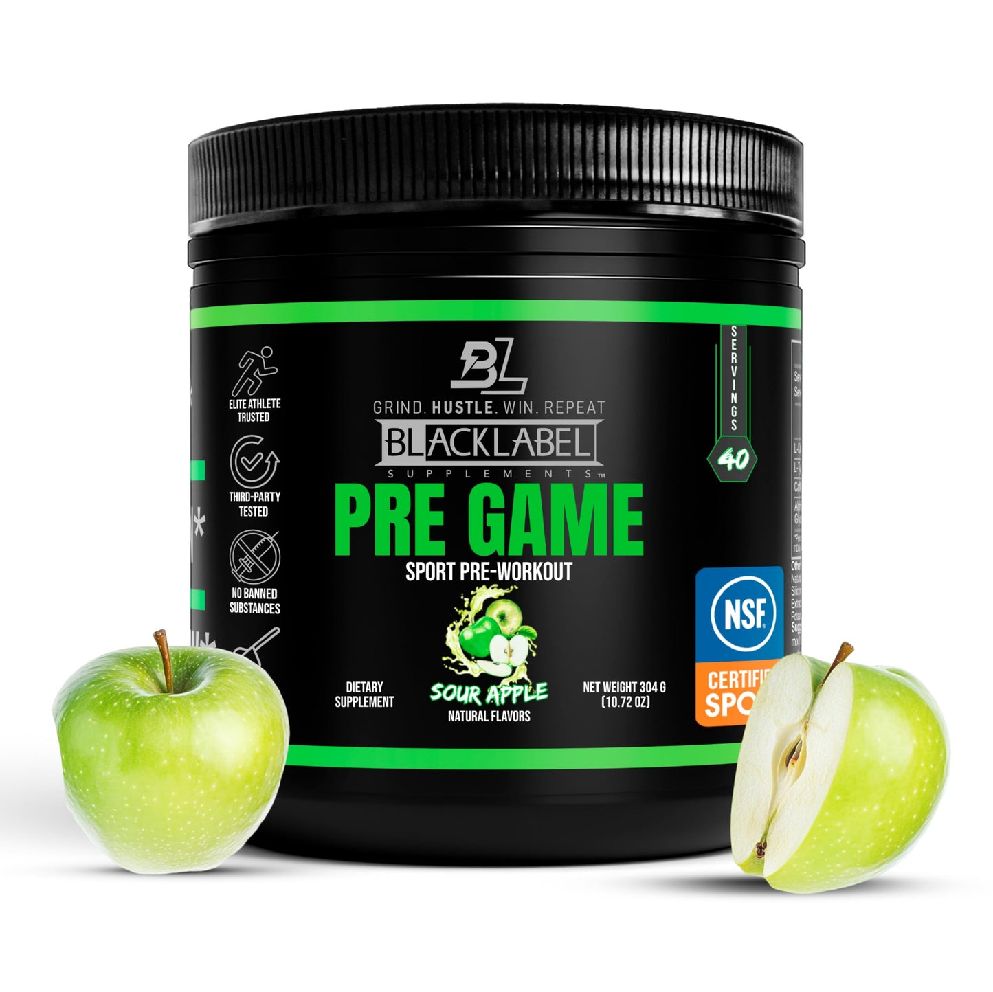 BLACKLABEL Supplements PRE-Game NSF Certified for Sport Pre-Workout Powder 10.72 oz