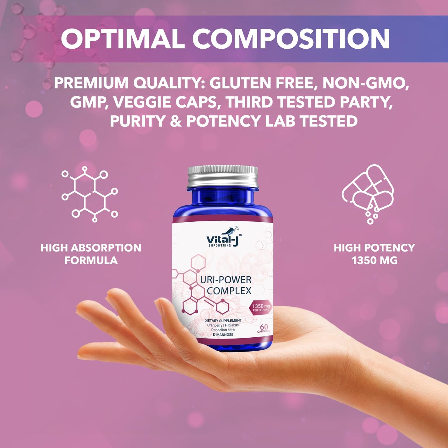 Vital-J Empowering 4-In-1 URI Power Complex 1350mg Capsule, 120 Count