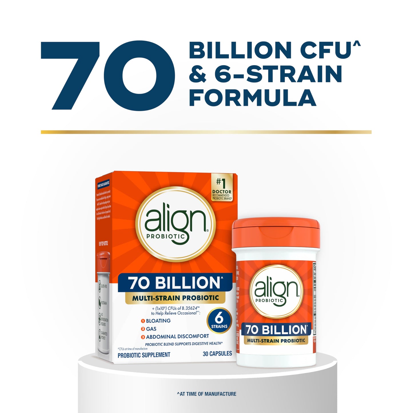 Align Probiotic 70 Billion CFU 6 Strain Blend Capsule 30
