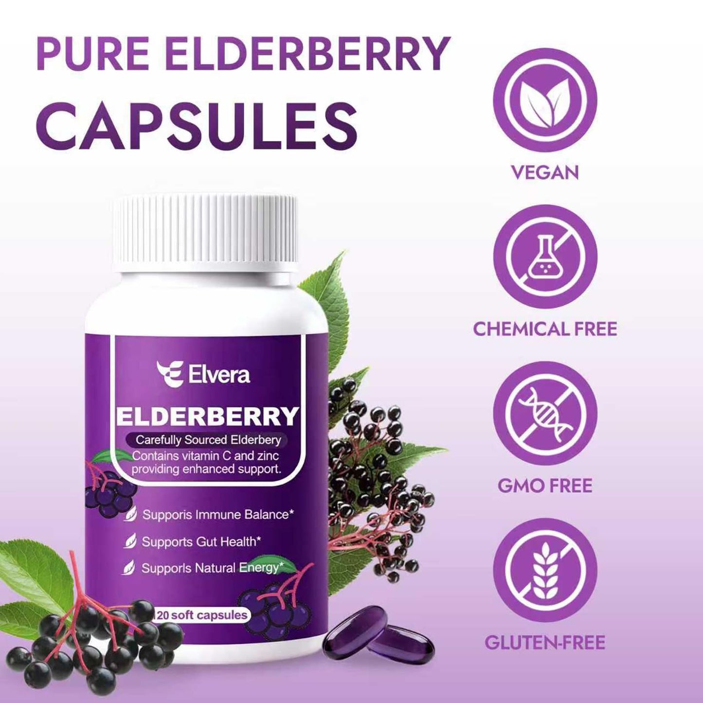 ReviveNerve Elvera Elderberry Softgel 120