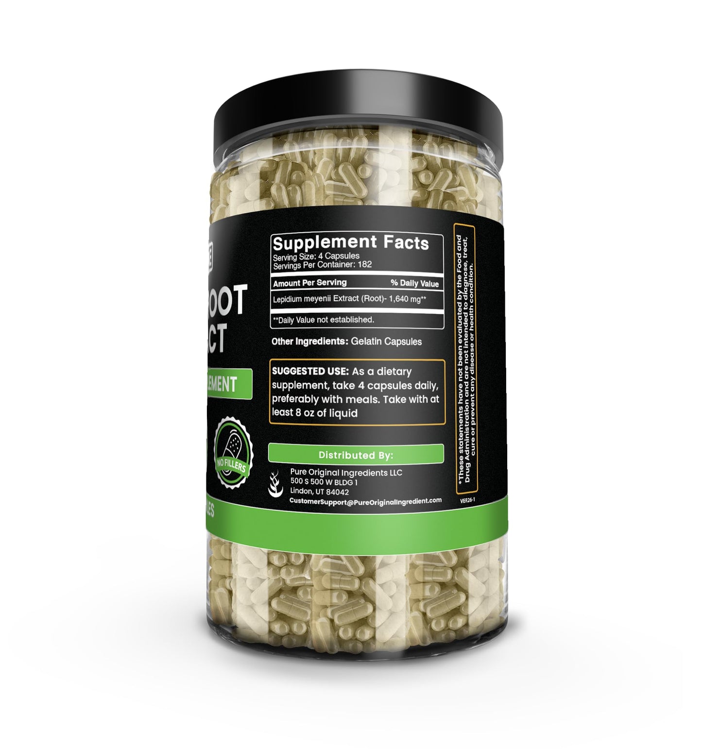 PURE ORIGINAL INGREDIENTS Maca Root Capsule 730 Capsules