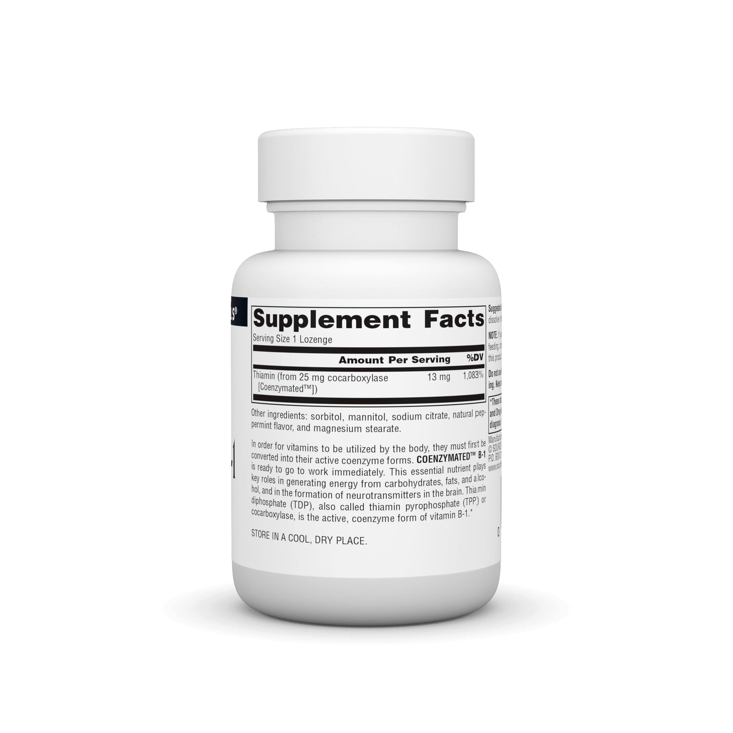 Source Naturals Coenzymated B-1, Cocarboxylase Lozenges 60 Count