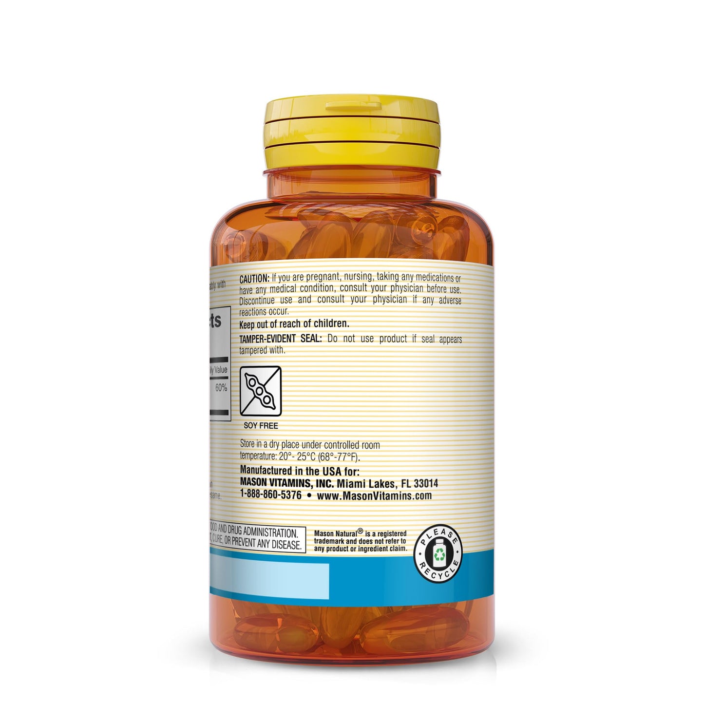 Mason Natural Magnesium Citrate 250 mg Softgels, 60 Count