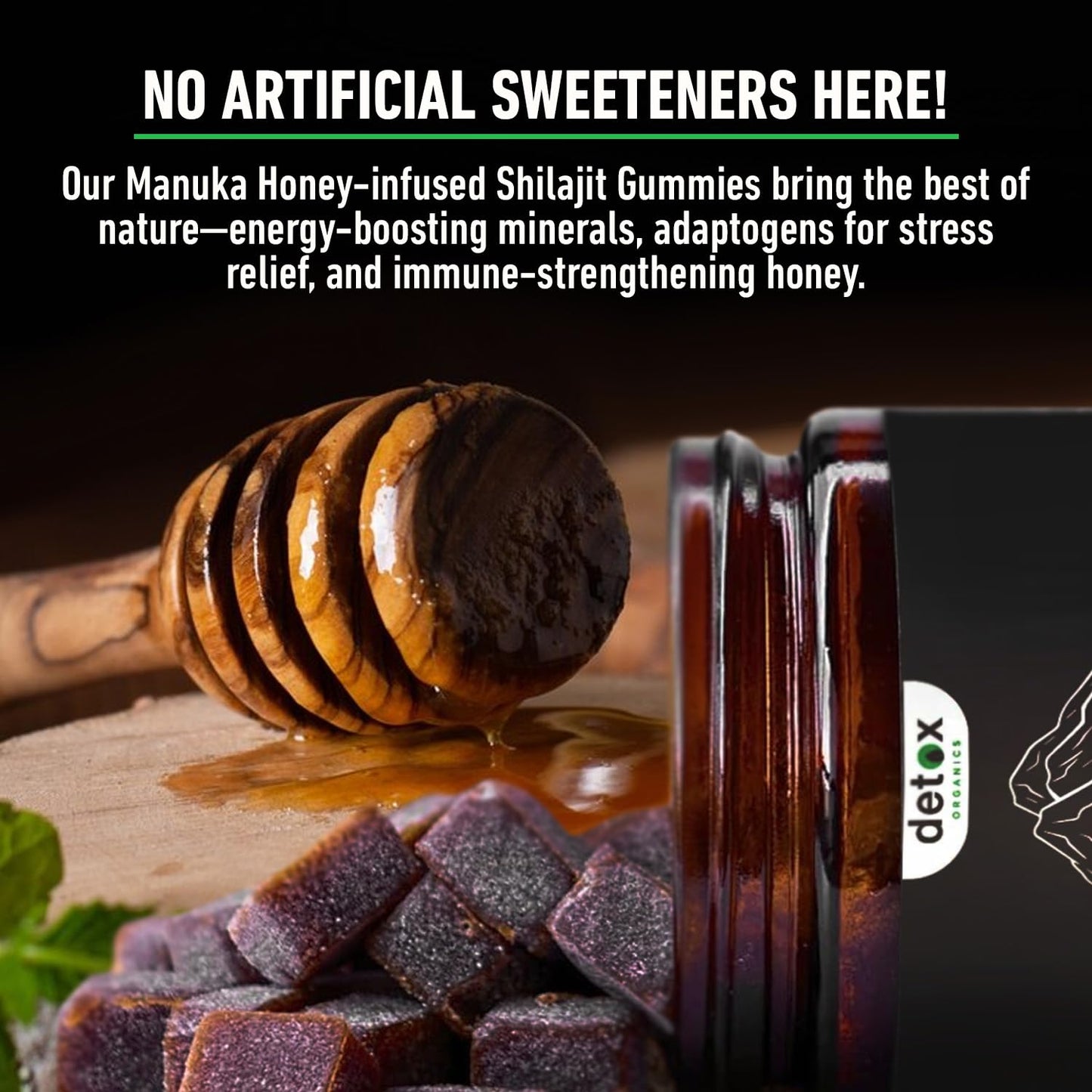 Detox Organics Shilajit Gummies, 60 Count