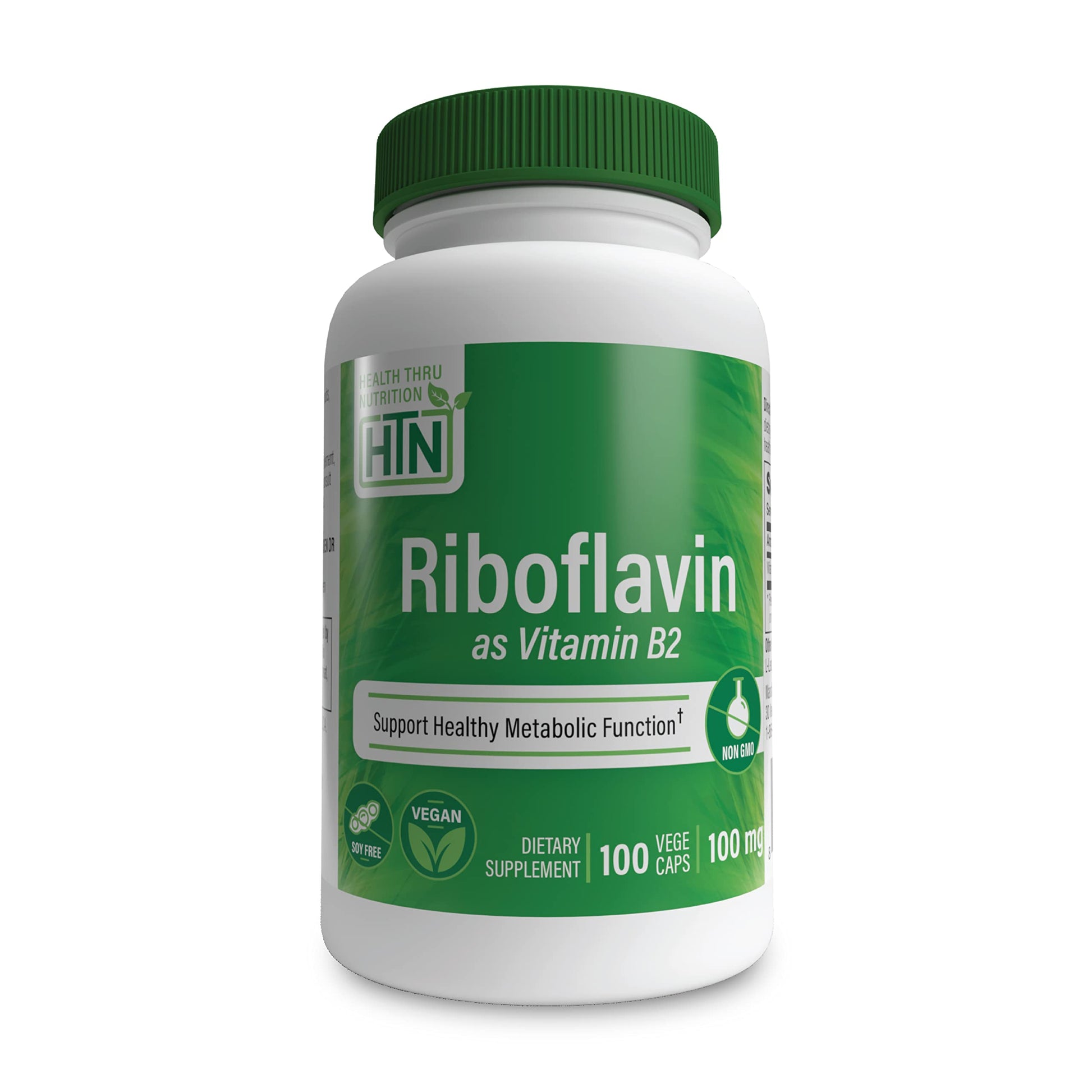 Health Thru Nutrition Riboflavin 100mg Vitamin B2 Capsule, 100 Count