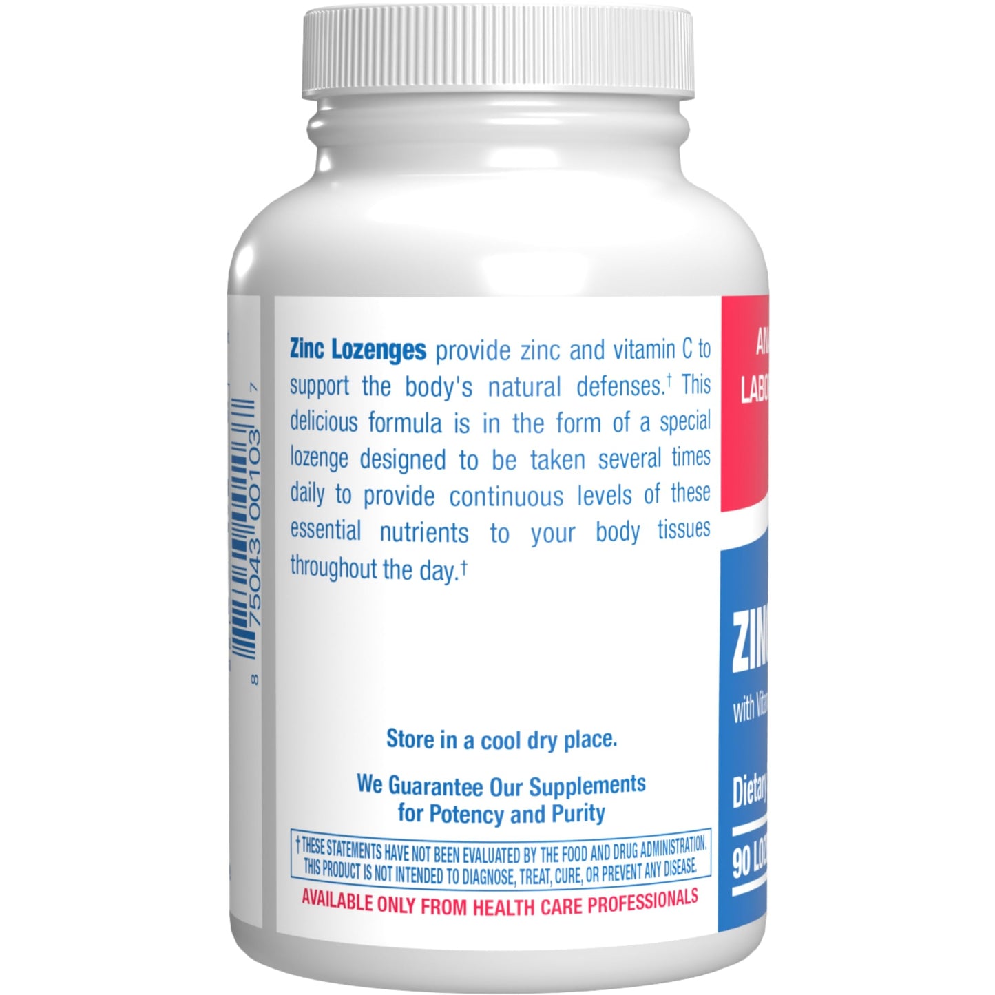 Anabolic Laboratories Zinc Lozenges with Vitamin C for Immune Support Lozenges, 90 Count