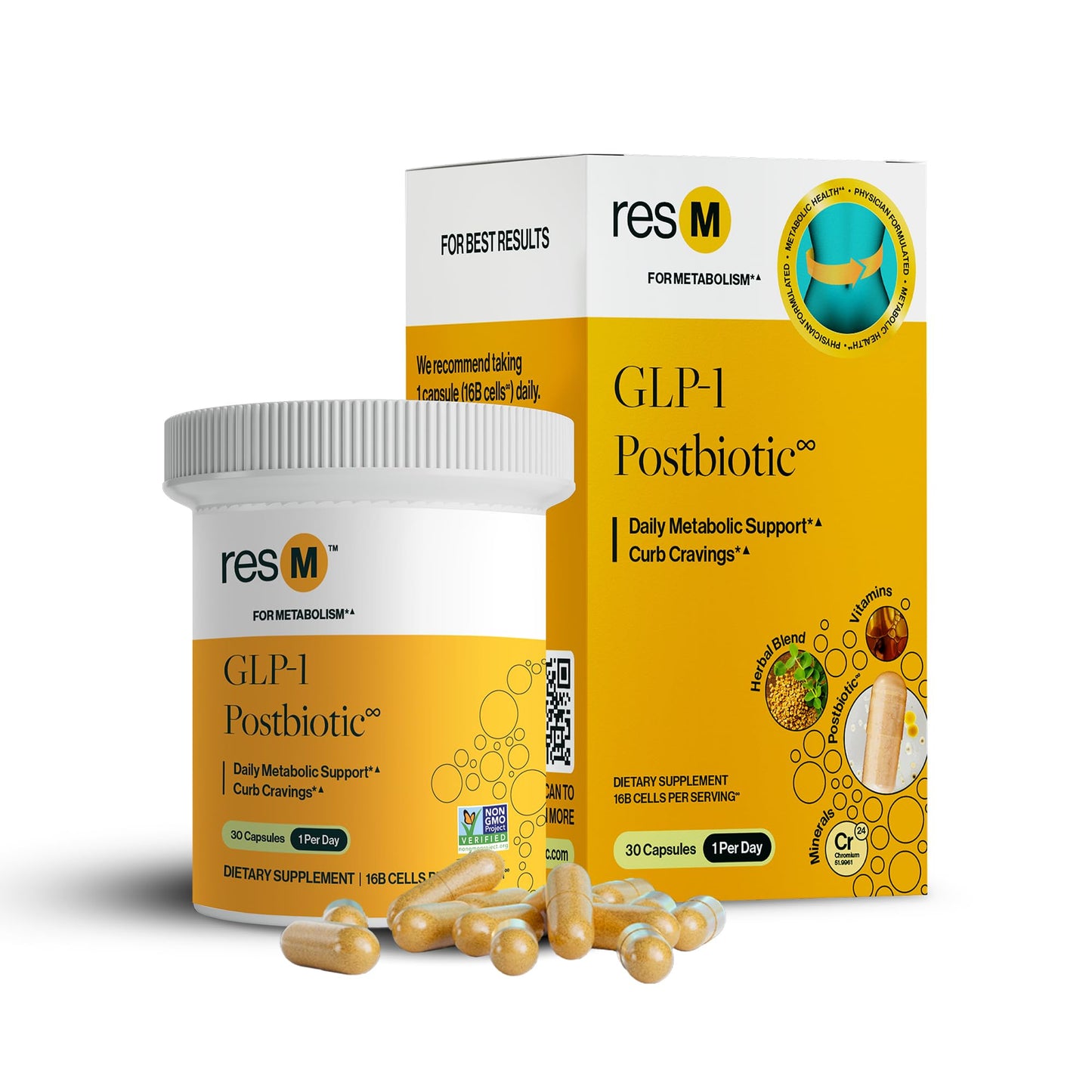 ResBiotic resM GLP-1 Postbiotic Supplement Capsule 30