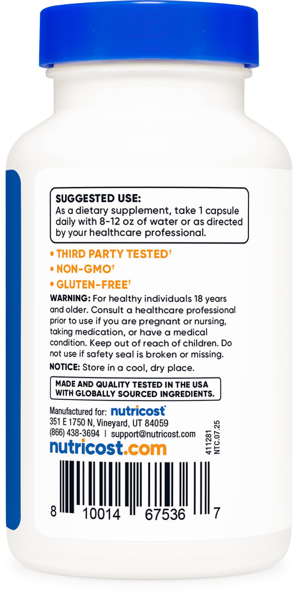 Nutricost N-Acetyl L-Cysteine (NAC) 600mg, 120 Capsules