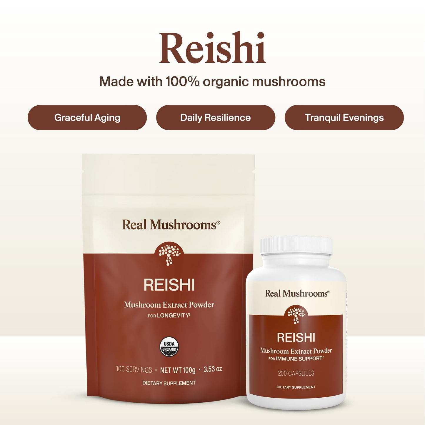 Real Mushrooms Reishi Mushroom Powder 3.53 Ounce