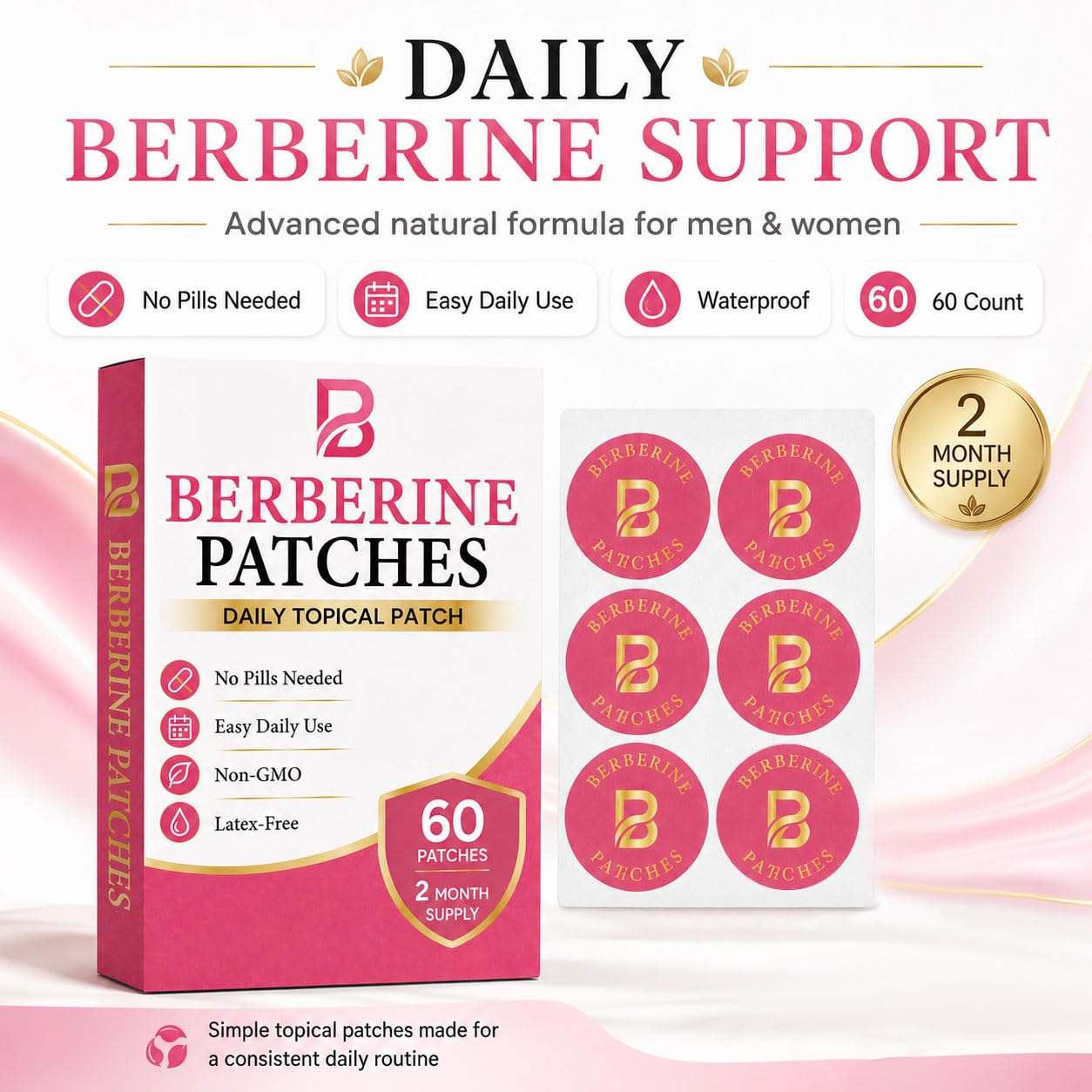 LERXLK Berberine Patches Caplets 60 Count
