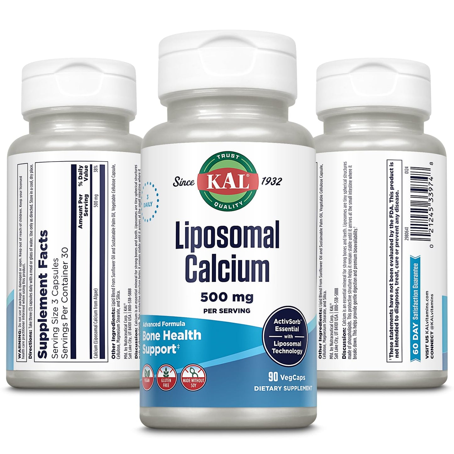 KAL Liposomal Calcium 500 mg Capsule 90 VegCaps