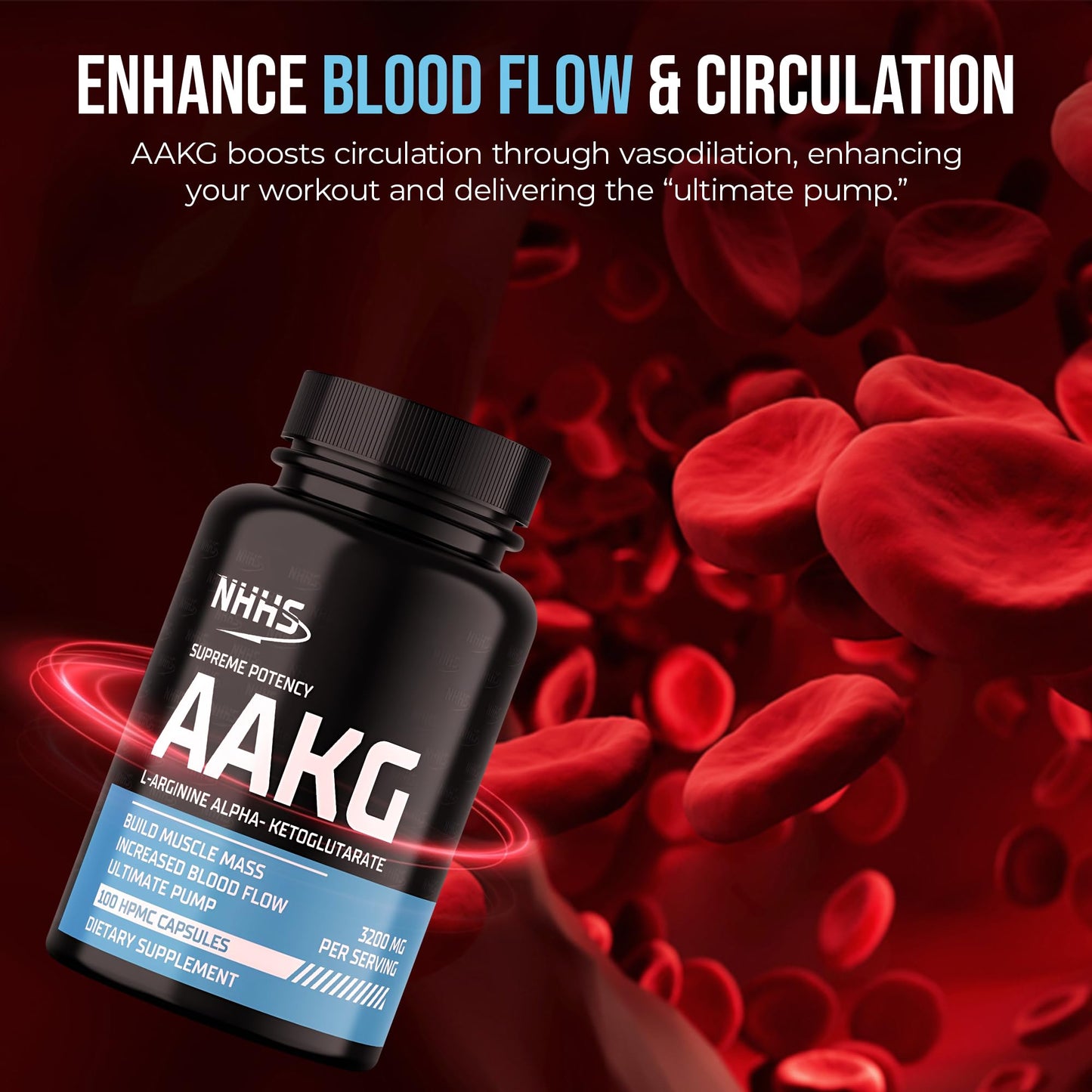 NHHS Supreme Potency L-Arginine AAKG 3200mg 100 Capsules