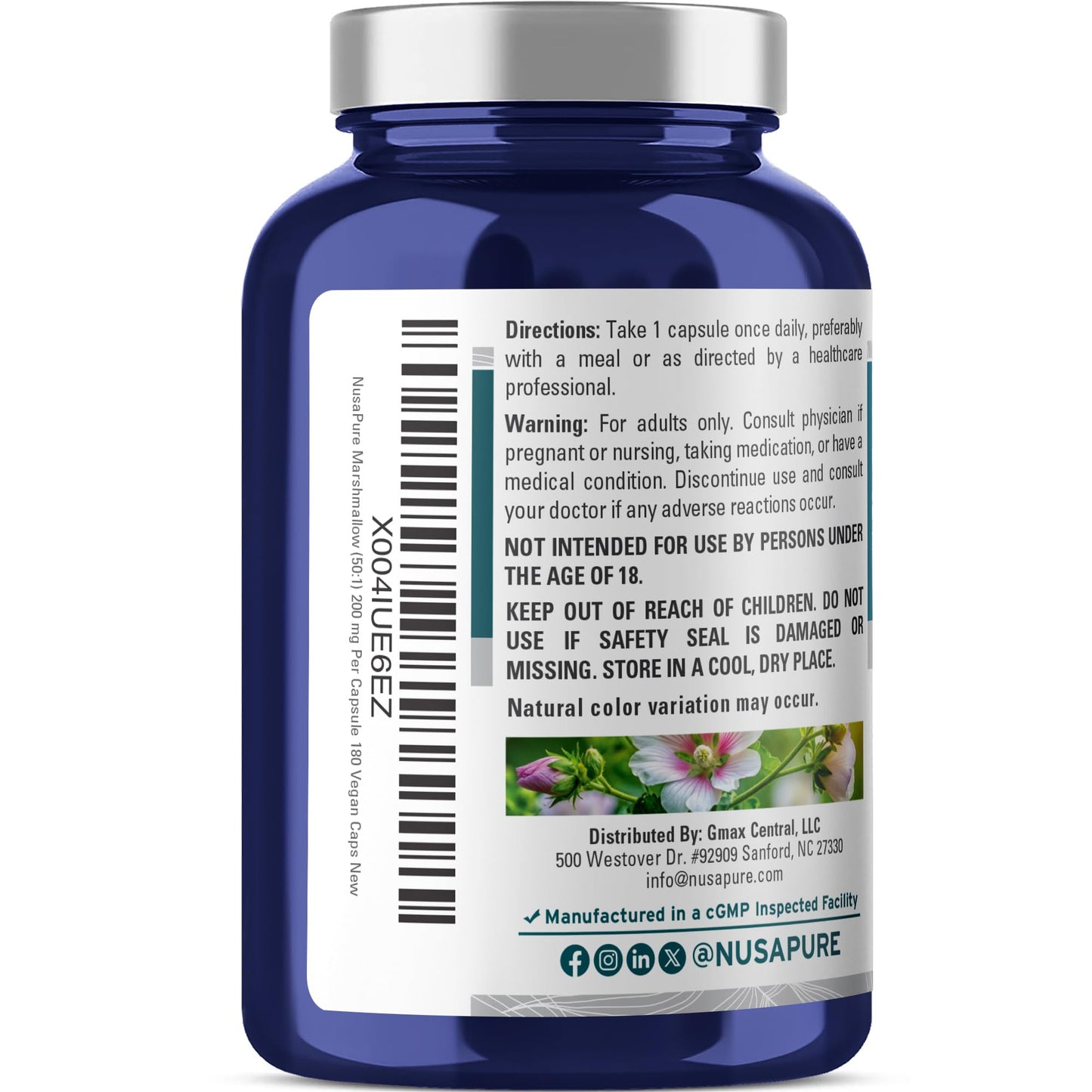 NusaPure Marshmallow Root Capsule 180 Count