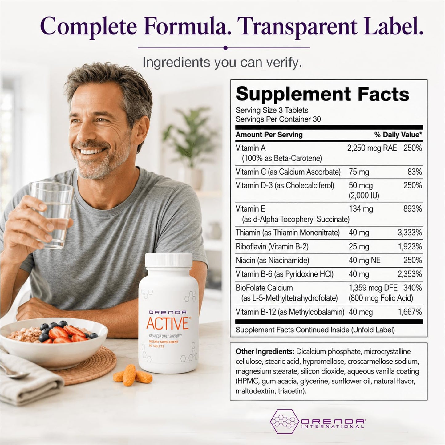 Orenda International Active All 8 Forms Vitamin E & CoQ10 Tablets 90